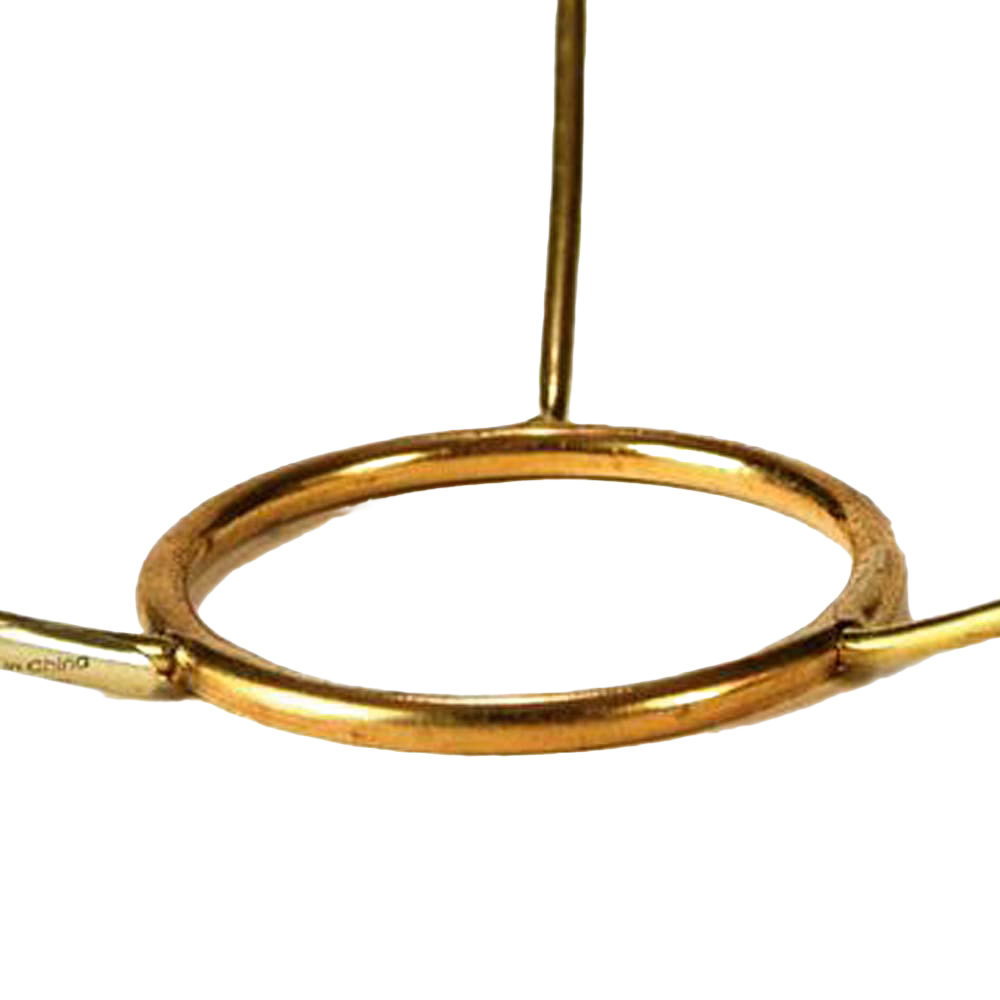 Circular brass shade holder with tripod support arms, designed for lamp shades, featured in Lamps & Lighting, Parts and Accessories, Shade Rings and Holders, Best Sellers, and Promo Eligible collections.