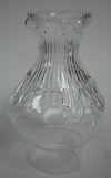 Handcrafted clear glass lamp chimney with intricate raised feather pattern, fitting #2 and #3 burners, part of Lamps & Lighting, Parts and Accessories, and Chimneys and Globes collections.