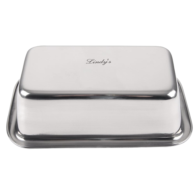 Stainless steel loaf pan with smooth rounded edges and gleaming finish, designed for durability and versatile baking, ideal for Kitchen & Food, Baking Supplies, and Homesteading collections.