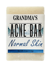 Handcrafted acne soap bar labeled for normal skin, featuring soothing ingredients, designed to help clear blemishes, part of Health & Wellness and Best Sellers collections.