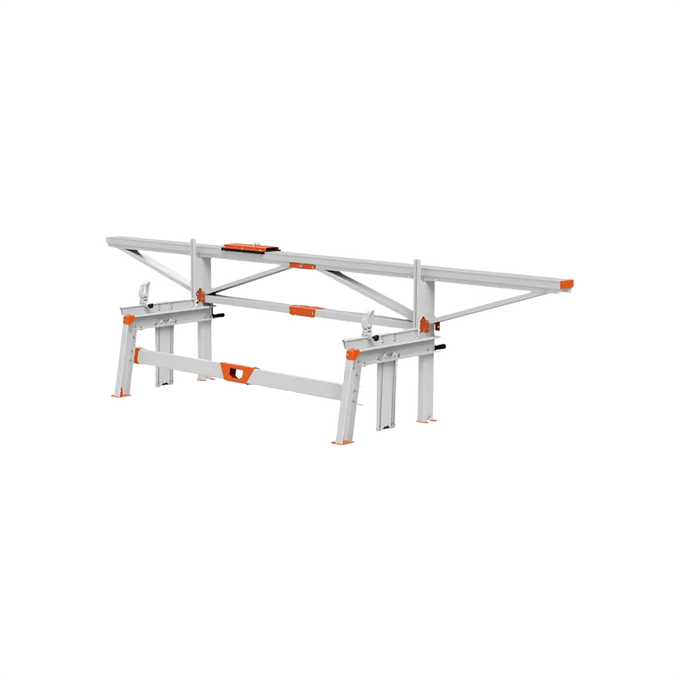 Sturdy steel frame sawmill stand designed to support large logs during cutting, featuring orange accents, part of Farm, Garden & Tool, Wood Cutting and Hauling, and Best Sellers collections.