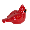 Hand-painted red earthenware cardinal salt shaker with rubber stopper, a charming handcrafted addition to Kitchen & Food, Dinnerware, Best Sellers, and Promo Eligible collections.