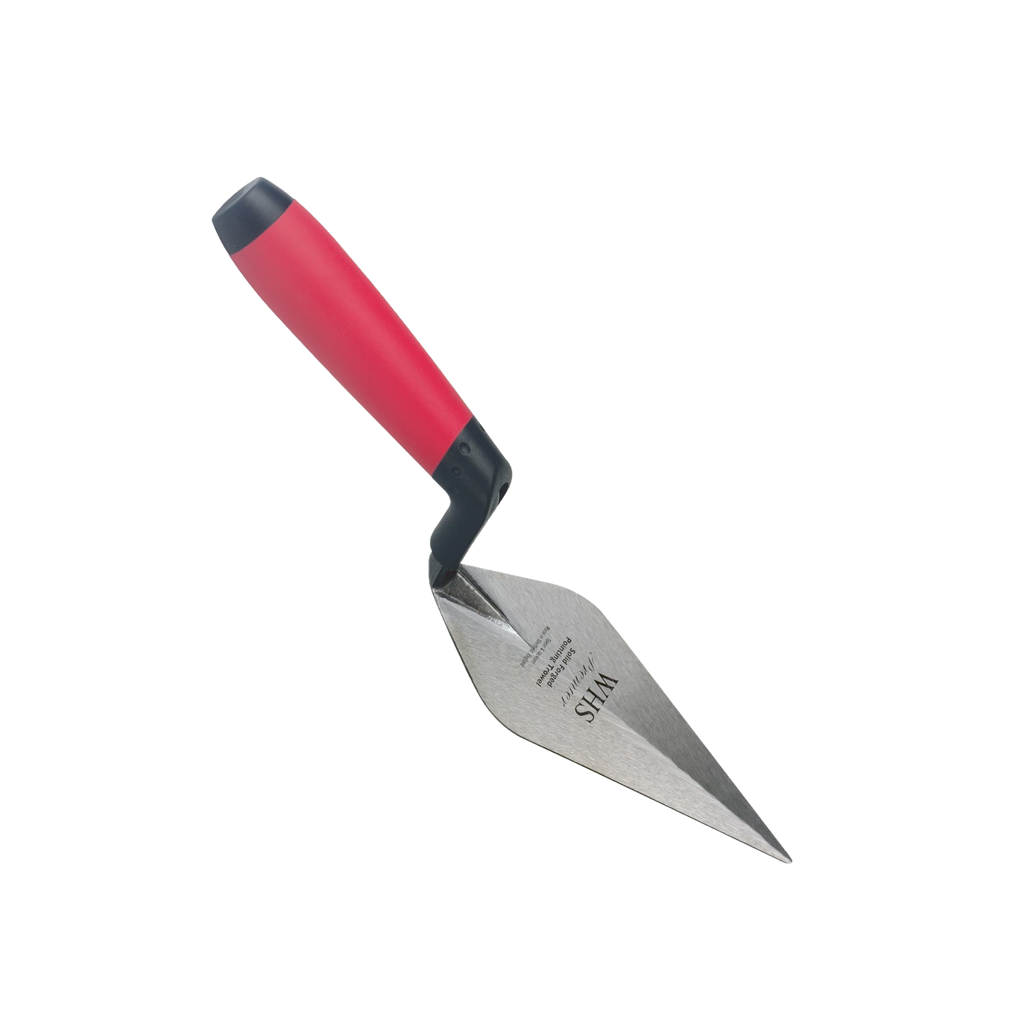 Ergonomic hand trowel with a 4-inch hardened and tempered carbon steel blade and soft-feel red handle, designed for Farm, Garden & Tool, Digging and Cultivating, and Hand Tools and Hardware collections.