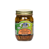 Glass jar of handcrafted sweet and spicy pickles with habanero peppers, featuring an all-natural label, made in USA, ideal for Kitchen & Food and Pantry collections.