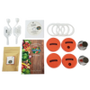 Handcrafted fermenting kit including two jar-top fermentors with orange lids, airlocks, gaskets, salt packet, and recipe guide, perfect for Kitchen & Food, Food Preservation, Fermenting and Pickling, Kitchen Gadgets, USA Made, and Best Sellers collections.
