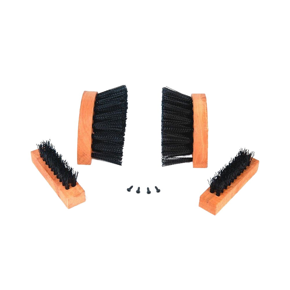 Set of replacement nylon brushes with wooden bases and mounting screws, designed for effective shoe cleaning, featured in Home & Decor, Household Cleaning, and Cleaning Utensils collections.