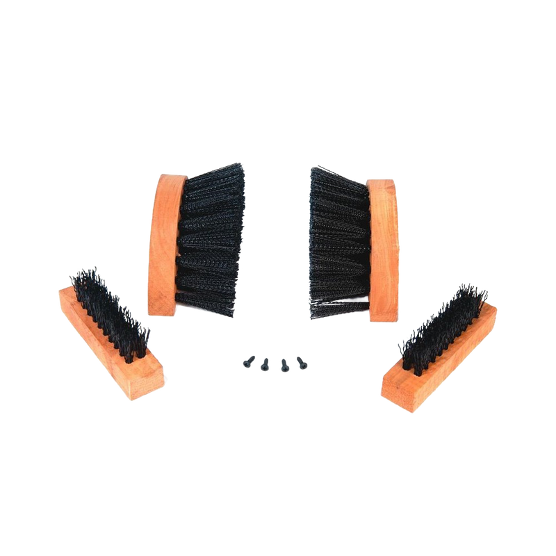 Set of replacement nylon brushes with wooden bases and mounting screws, designed for effective shoe cleaning, featured in Home & Decor, Household Cleaning, and Cleaning Utensils collections.