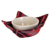 Handcrafted plaid bowl cozy made from 100% cotton, designed to safely hold hot bowls or mugs, featured in Kitchen & Food, Kitchen Textiles, Storage and Serving, Best Sellers, and Promo Eligible collections.