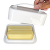 Handcrafted large butter dish with high sides to prevent mess, holding two sticks of soft butter, ideal for Kitchen & Food, Kitchen Gadgets, and Storage and Serving collections.