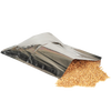 Pack of durable silver mylar bags with one open and filled with dry grains spilling out, designed for long-term food storage, ideal for Kitchen & Food, Grain Mills, and USA Made collections.