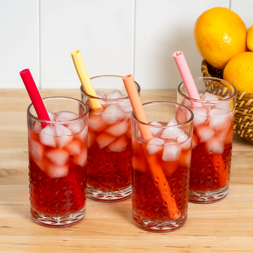 NutriMill Reusable Extra-Wide Silicone Straws - Set of 4
