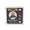 Boxed amber shaving soap enriched with avocado oil and vitamin E, handmade in USA, providing a rich lather for smooth shaving in Health & Wellness, Grooming, and Best Sellers collections.