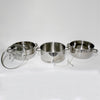 Three-piece stainless steel steam juicer set with clear glass lid and leak-proof spout, designed for stovetop use and featured in Kitchen & Food, Juicers and Steamers, and Best Sellers collections.