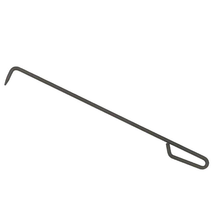 Handcrafted steel fire poker with a loop handle, made in USA by Amish artisans, designed for safely managing logs and embers in home fireplaces and outdoor fires, featured in Stoves and Hearth Accessories collections.