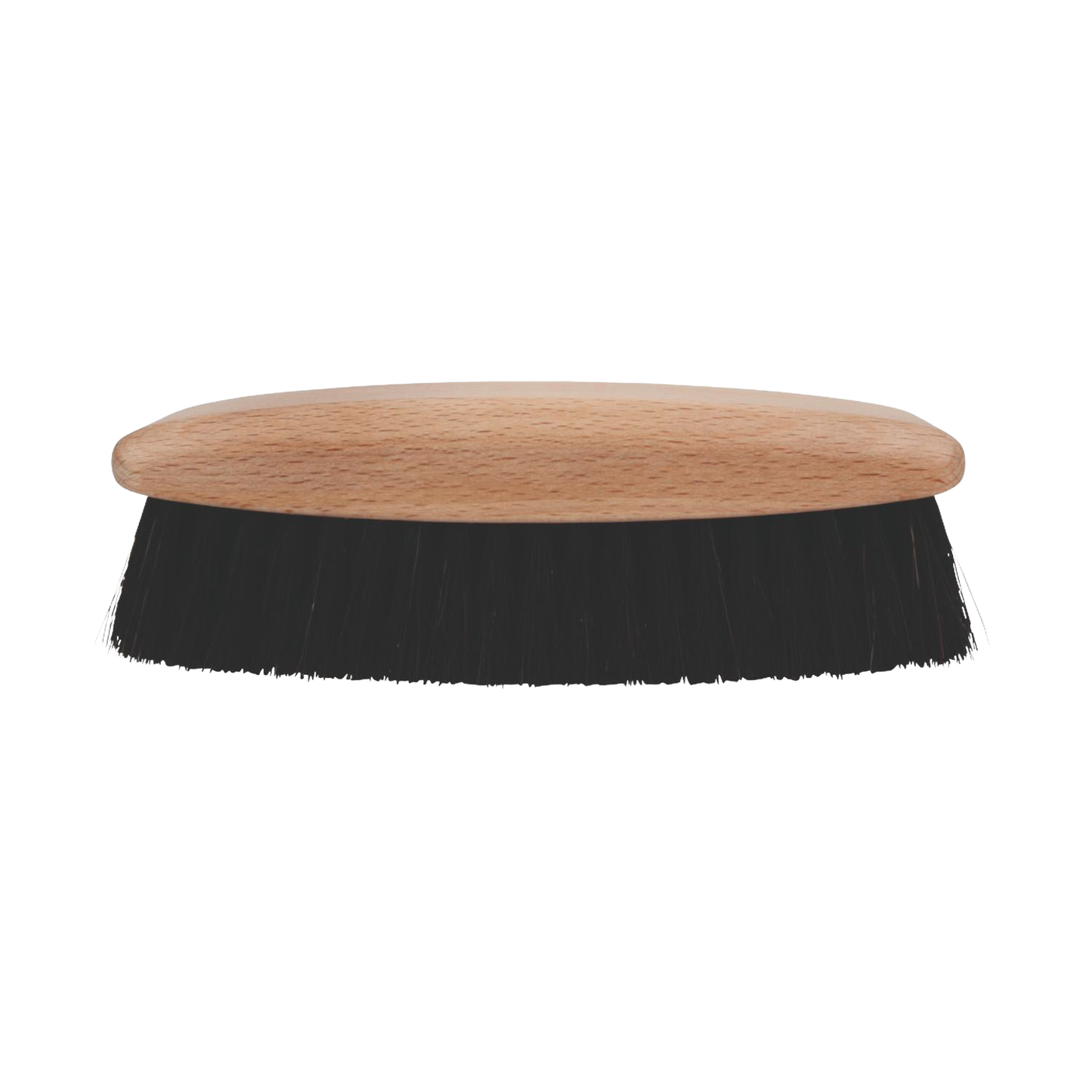 Handcrafted shoe shine brush with dense black horsehair bristles and smooth wooden handle, designed for gentle polishing and cleaning of leather footwear, featured in Home & Decor and Cleaning Utensils collections.