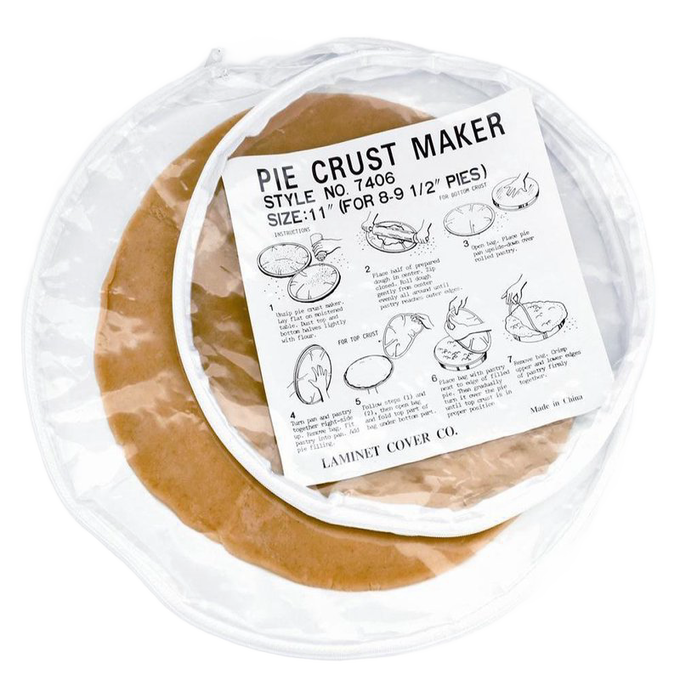 Circular plastic pie crust maker with printed step-by-step instructions for rolling out even dough, included in Kitchen & Food, Cookware, Baking Supplies, Best Sellers, and Promo Eligible collections.