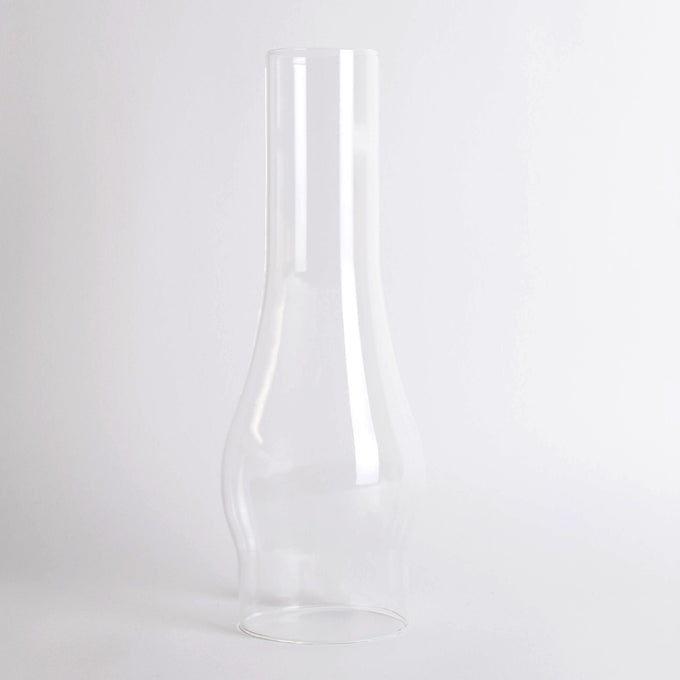 Clear glass oil lamp chimney with a 3-inch base, handcrafted for durability, perfect for Lamps & Lighting, Parts and Accessories, Chimneys and Globes, Best Sellers, and Promo Eligible collections.