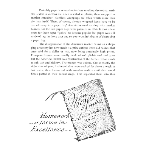 Pen-and-ink drawing of an open book page with historical text and a separate sketch of a worn notebook titled "The Winter 1821," featured in heritage and lifestyle books within Toys, Books & Games collections.