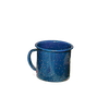 Classic royal blue enamelware mug with white speckled pattern, handcrafted from durable porcelain-coated steel, ideal for Farm, Garden & Tool, Camping, and Kitchen & Food uses.