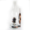 Handcrafted reflector oil lamp with clear glass base, removable copper-toned mirror reflector, and tall glass chimney, suitable for Lamps & Lighting, Oil Lamps, Wall Lamps, Best Sellers, Promo Eligible, and Sale collections.