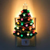 Handcrafted ceramic Christmas tree nightlight with colorful bulbs and a star topper, emitting a warm glow, perfect for Home & Decor, Holiday Decor, Best Sellers, and Promo Eligible collections.