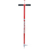 Handcrafted red steel weeder with ergonomic black grips and a sharp steel tip designed for easy standing weed removal, part of Farm, Garden & Tool and Digging and Cultivating collections.