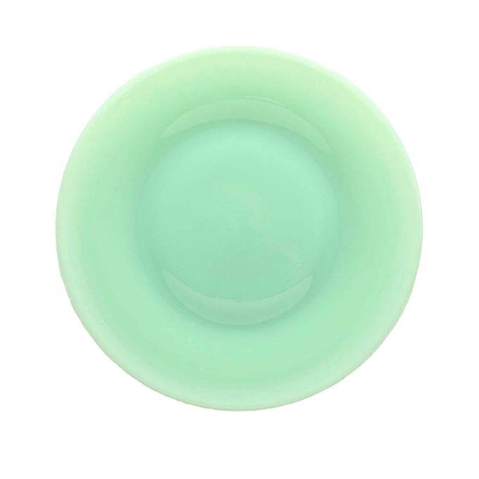 Handcrafted pale green glass plate with a smooth, glossy finish, made in the USA and perfect for Kitchen & Food, Storage and Serving, USA Made, and Best Sellers collections.