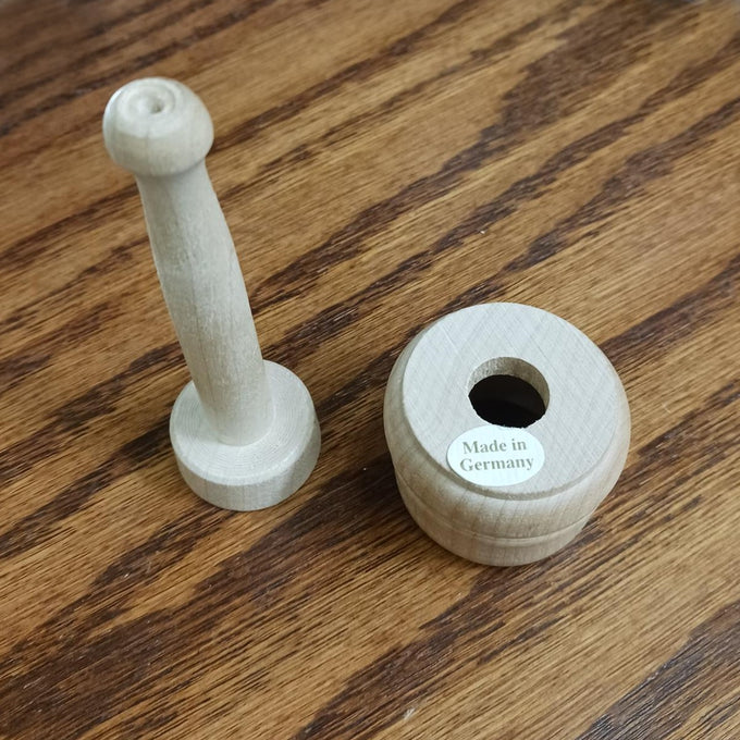 Small carved hardwood butter mold from Germany with finely sanded finish, designed for Kitchen & Food, Specialty Equipment, Making Butter, Best Sellers, and Promo Eligible collections.