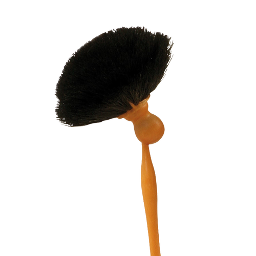 Handcrafted cobweb broom with soft horsehair bristles and a waxed beechwood handle, designed for easy corner cleaning in Home & Decor and Household Cleaning collections.