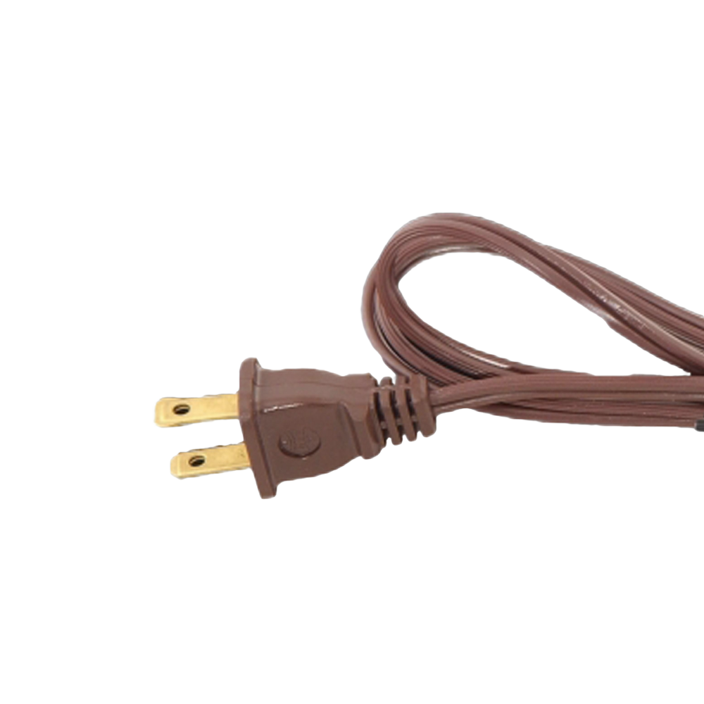 Brown two-prong electric cord with molded plug, designed for electric light conversions in Lamps & Lighting and Parts and Accessories, included in Best Sellers and Promo Eligible collections.