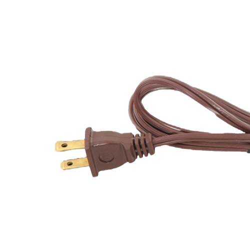 Brown two-prong electric cord with molded plug, designed for electric light conversions in Lamps & Lighting and Parts and Accessories, included in Best Sellers and Promo Eligible collections.
