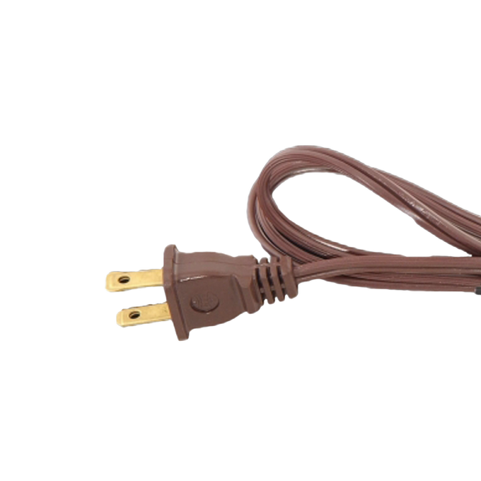 Brown two-prong electric cord with molded plug, designed for electric light conversions in Lamps & Lighting and Parts and Accessories, included in Best Sellers and Promo Eligible collections.