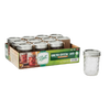 Pack of twelve clear quilted glass jars with metal lids, crafted in the USA for food preservation and canning, featured in Kitchen & Food, Canning, and Best Sellers collections.