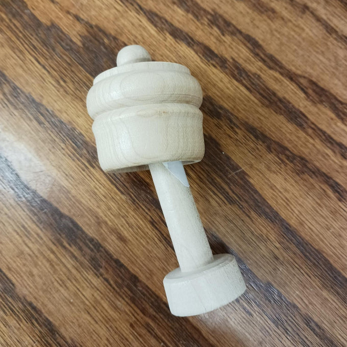 Small handcrafted carved butter mold made from blemish-free close-grained hardwood, shown on wood surface, perfect for Kitchen & Food, Specialty Equipment, Making Butter collections.