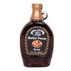 Handcrafted Amish-made butter pecan syrup in a 12 fl. oz. glass bottle, perfect for enhancing pancakes, waffles, and more in Kitchen & Food, Pantry, USA Made collections.