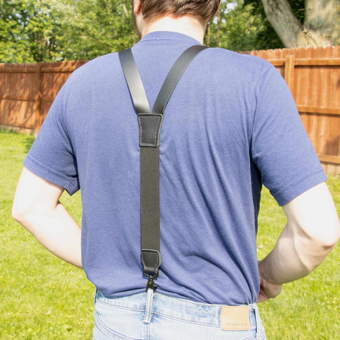 Amish-Made Leather Suspenders with Trigger Snaps