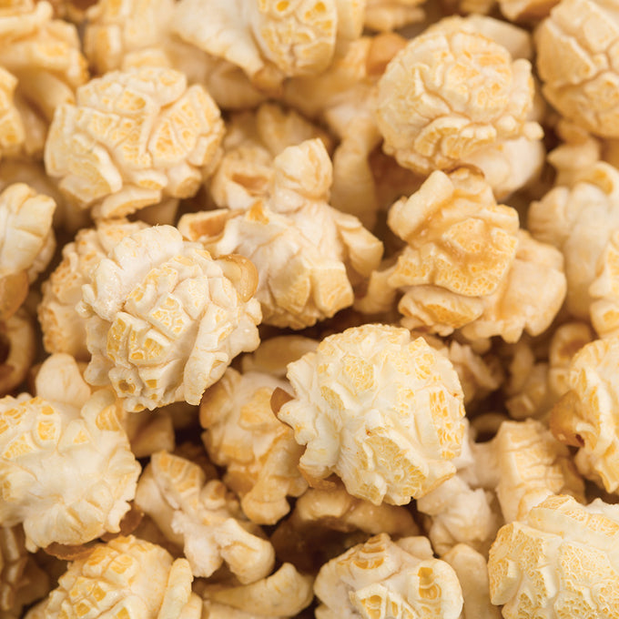 Close-up of handcrafted golden popcorn with a fresh, light texture, made in USA by a family-owned Amish Country shop, featured in Kitchen & Food, Snacks and Sweets, USA Made, Best Sellers, and Promo Eligible collections.