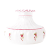 Handcrafted amethyst rose glass oil lamp shade with delicate floral pattern and ruffled edge, ideal for Lamps & Lighting, Parts and Accessories, Lamp Shades, and Best Sellers collections.