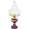 Handcrafted Aladdin Lincoln Drape oil lamp with amethyst glass base, brass burner, and frosted white top shade, ideal for Farm, Garden & Tool, Lamps & Lighting, and Emergency Supplies collections.