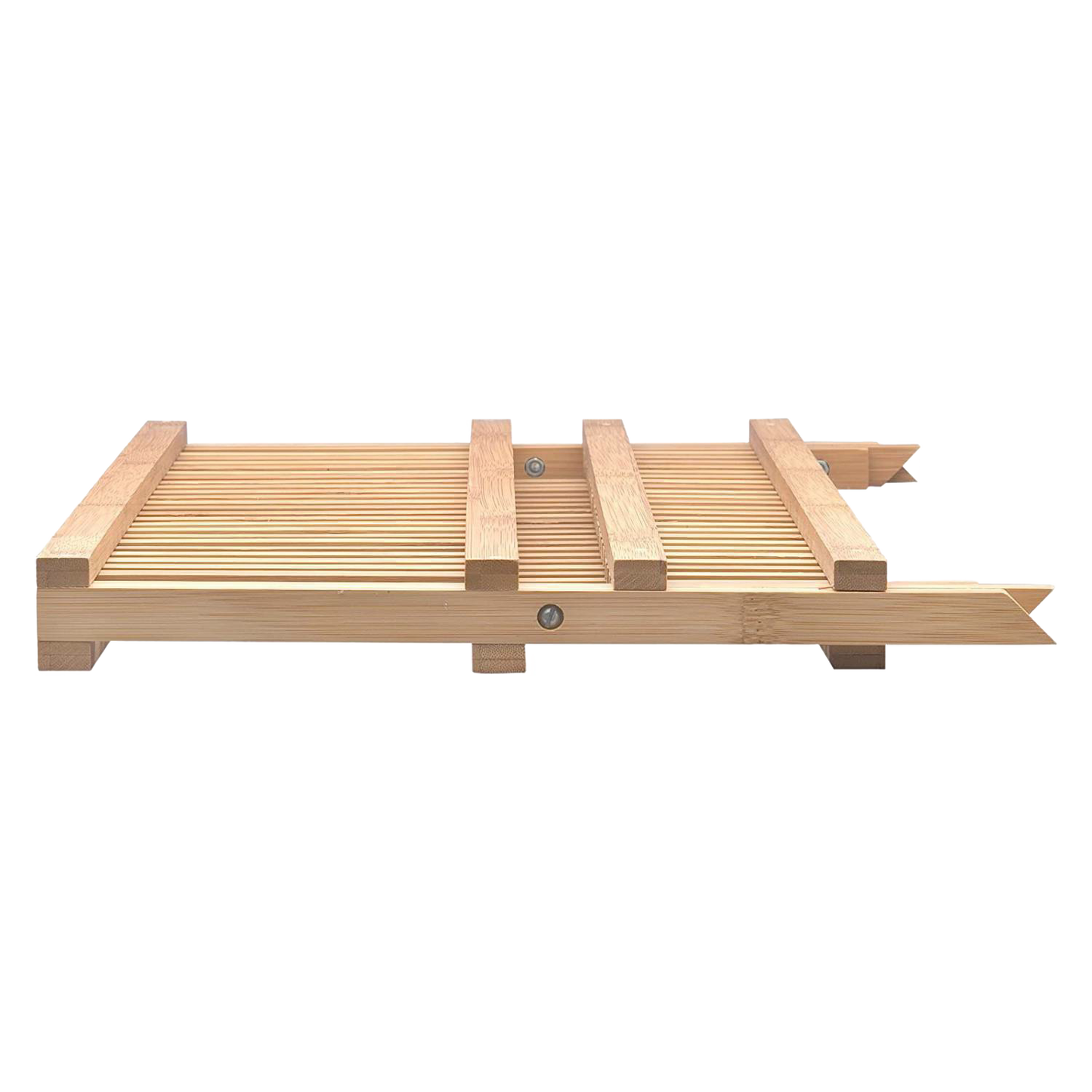 Lightweight foldable dish drying rack made from natural bamboo, designed to elevate and air dry kitchenware efficiently, perfect for Home & Decor and Kitchen Accessories collections.