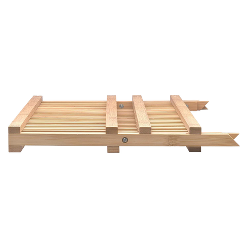 Lightweight foldable dish drying rack made from natural bamboo, designed to elevate and air dry kitchenware efficiently, perfect for Home & Decor and Kitchen Accessories collections.