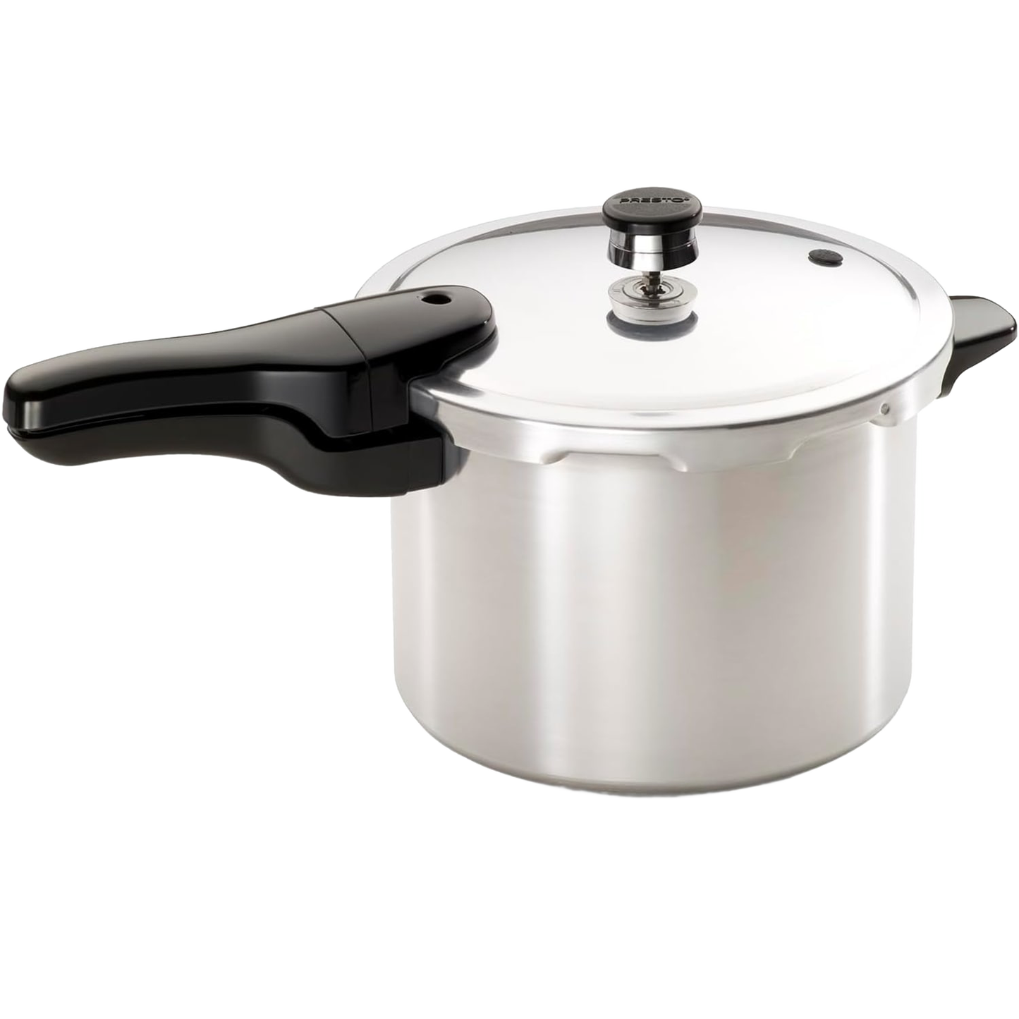 Handcrafted aluminum pressure cooker with a glossy finish and black ergonomic handle, designed for fast, efficient cooking, featured in Kitchen & Food, Cookware, Pots and Pans, Best Sellers, and Promo Eligible collections.