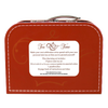 Small red metal suitcase art kit featuring a handcrafted 17-piece mini tea set with paints, brushes, and instructions for creative play in Toys, Children's Toys, Arts and Crafts collections.
