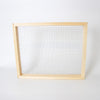 Handcrafted wooden frame with fine wire mesh, Amish made in the USA, designed for use in beekeeping supplies, farm, garden, and tool collections.