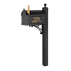 Elegant black and gold custom mailbox with post featuring personalized street address, handcrafted in USA, ideal for Home & Decor and Mailboxes and Address Signs collections.