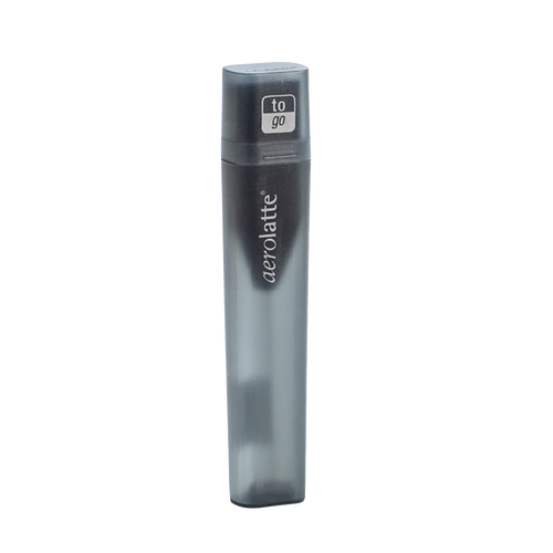 Compact handheld milk frother in a sleek dark gray case with "to go" label, designed for creamy frothing and versatile kitchen use, featured in Kitchen & Food and Best Sellers collections.