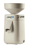 Cream-colored electric grain mill with large hopper and adjustable settings, designed for efficient home milling in Kitchen & Food and Grain Mills collections.