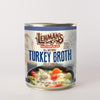 Can of Lehman's handcrafted turkey broth featuring vibrant vegetable imagery, ideal for emergency supplies, kitchen essentials, and farm-to-table meals in best sellers and promo collections.
