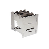 Compact stainless steel camping stove with interlocking panels designed for efficient burning of small branches, suitable for Farm, Garden & Tool and Emergency Supplies collections.