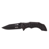 Blackened stainless steel folding knife with textured ergonomic handle and locking mechanism, designed for durability and everyday use in Farm, Garden & Tool and Best Sellers collections.